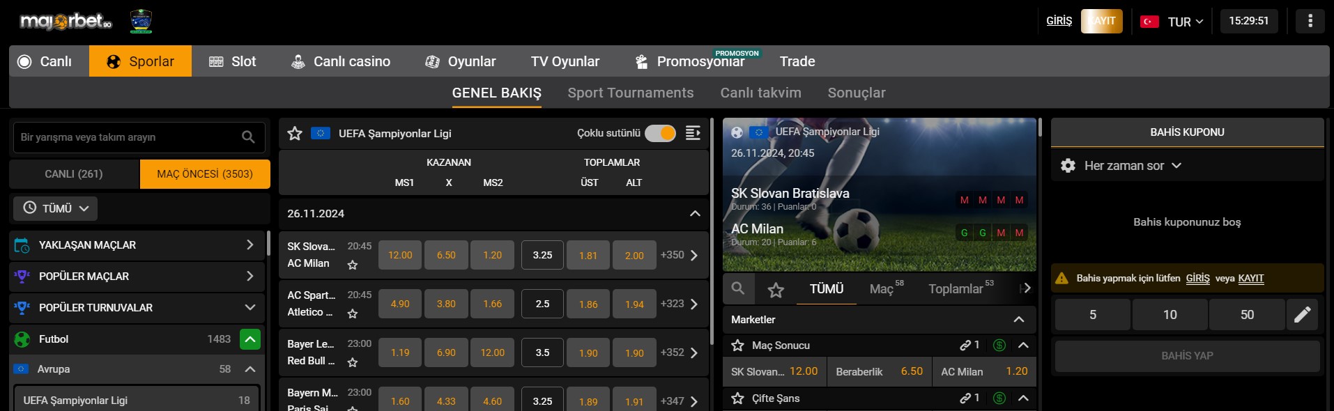 Majorbet Spor Bahisleri