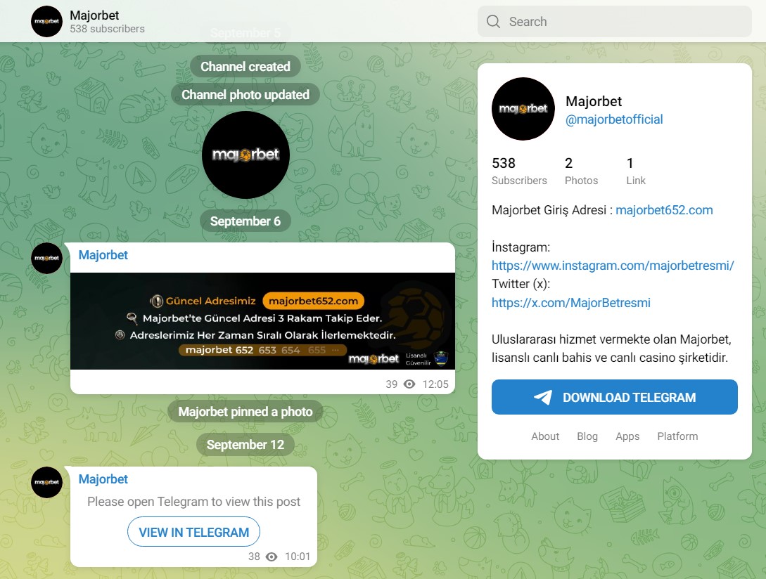 Majorbet Telegram
